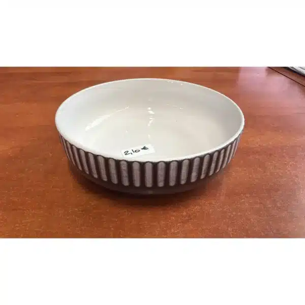 Assiette creuse Basil en grès strié 20 cm - Carrefour