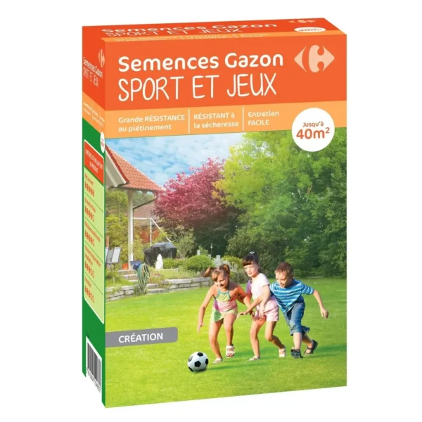 Semence de Gazon Résistant Sport et Jeux 40m2 – CARREFOUR