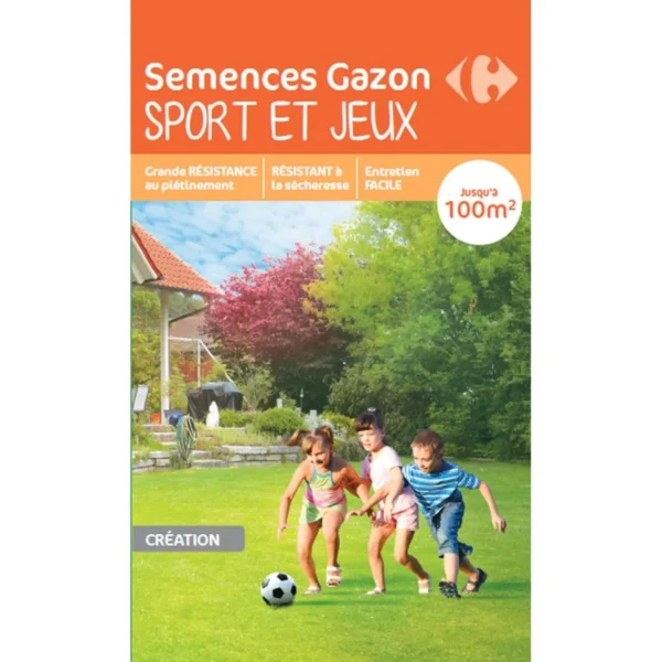 Semence de Gazon Sport et Jeux Résistante 100m² – CARREFOUR
