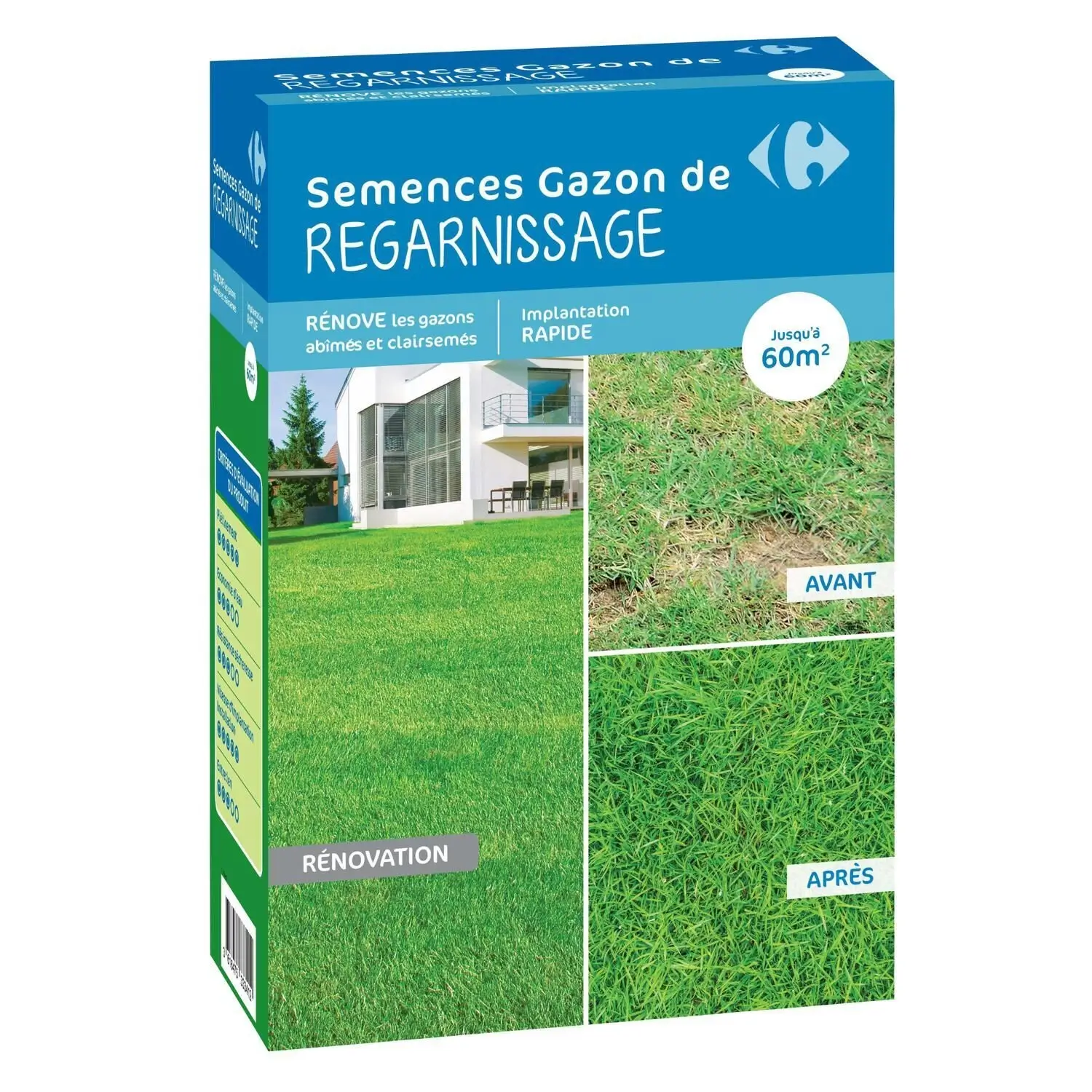 3616475333412 Semence de gazon Regarnissage Rapide 60m² – CARREFOUR – Image 1