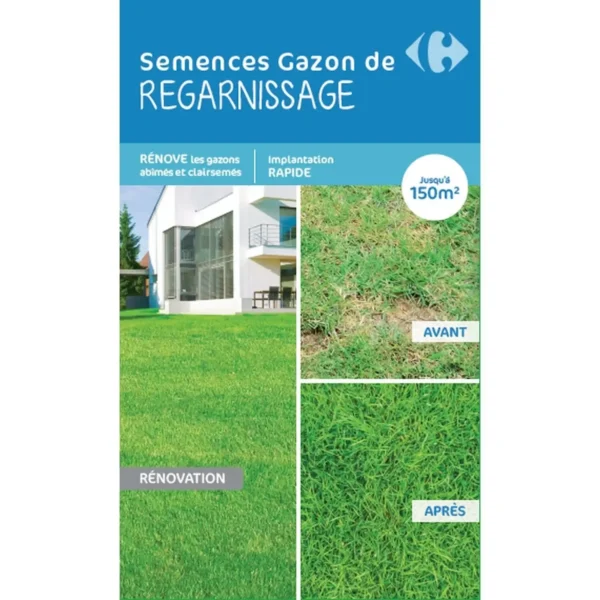 Semence Gazon Regarnissage Rapide 150m2 – CARREFOUR