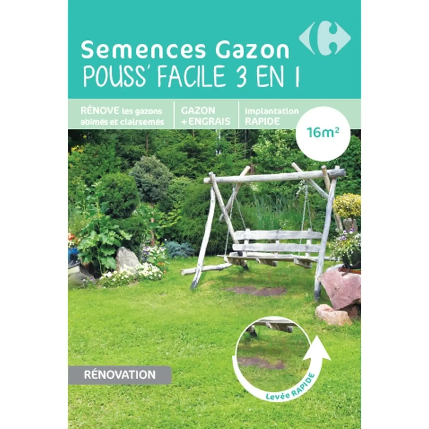 3616475333436 Mélange de semences Gazon Pouss' Facile 3 en 1 – CARREFOUR – Image 1
