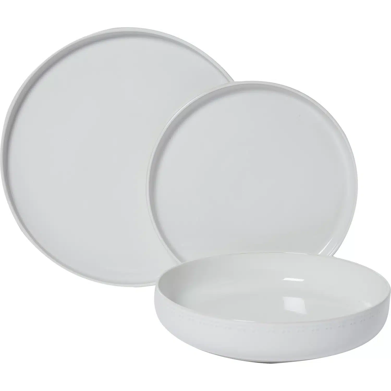 3616958817675 Service à Vaisselle 12 pièces Blanc en Grès CARREFOUR HOME – Image 1
