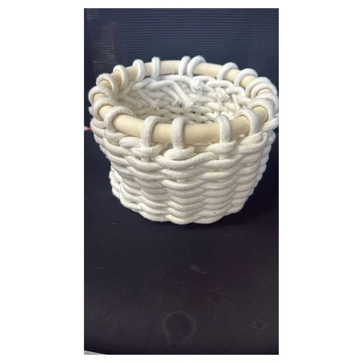 3616959461020 Panier de rangement en corde de coton Carrefour Home - Ø 26 x 19 cm – Image 1