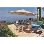 Parasol déporté Portofino 350 cm imitation bois – HYBA – Image 2