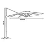 Parasol déporté Portofino 350 cm imitation bois – HYBA – Image 3