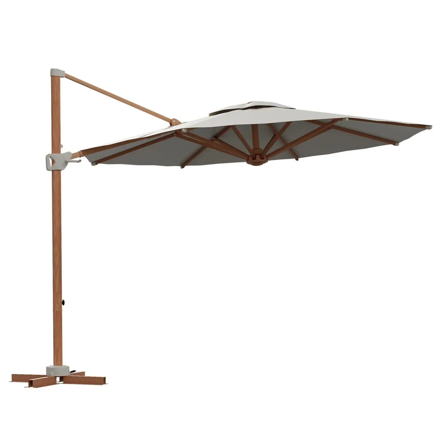 3617702206950 Parasol déporté Portofino 350 cm imitation bois – HYBA – Image 1