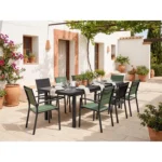 Table de jardin Sydney extensible 180-240cm en aluminium gris – HYBA – Image 2