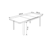 Table de jardin Sydney extensible 180-240cm en aluminium gris – HYBA – Image 4