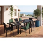 Table de jardin extensible Sydney Aluminium gris 256-320cm – HYBA – Image 2