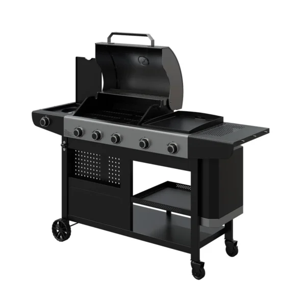 Barbecue à Gaz Nashville 6 brûleurs avec Four à Pizza et 4 roulettes – HYBA