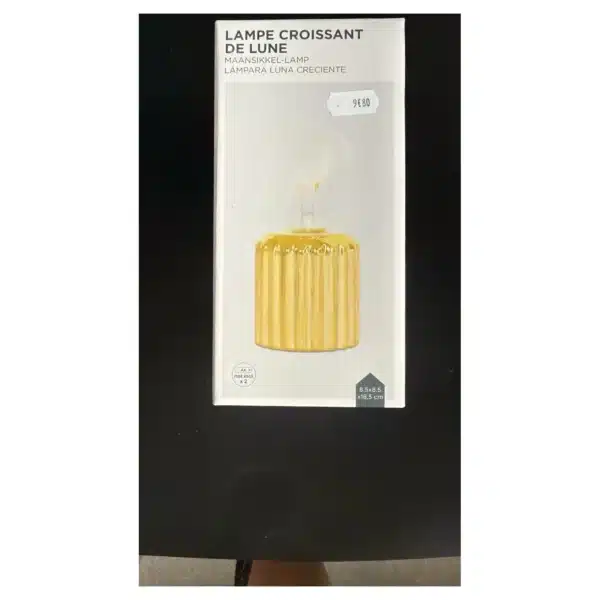 Lampe d'ambiance Croissant de Lune en céramique jaune - 18,5 cm - Carrefour