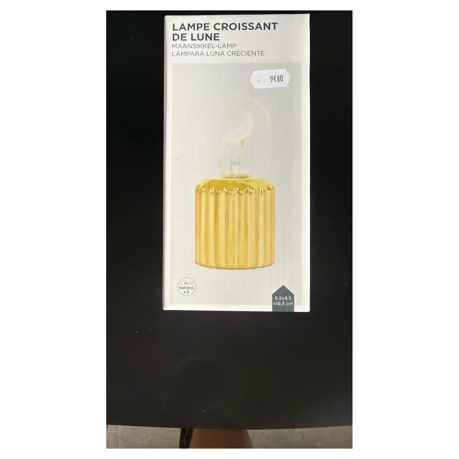 3617702350493 Lampe d'ambiance Croissant de Lune en céramique jaune - 18,5 cm - Carrefour – Image 1