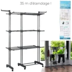 Étendoir Extensible et Pliable Gris – Générique – Image 5