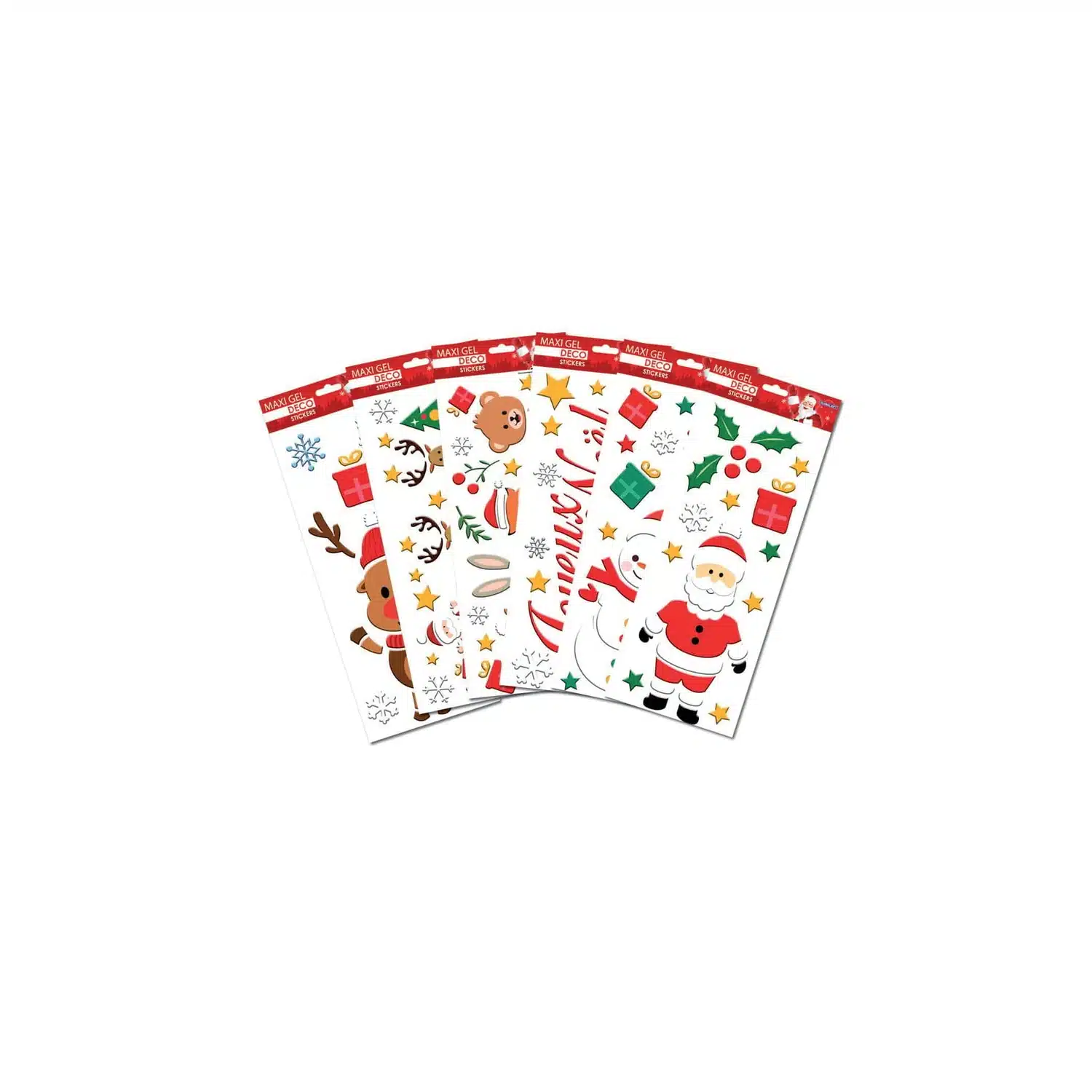 3700139901267 Stickers de fenêtre Maxi Gel Déco Noël 15 x 37 cm modèles assortis – Global Gift – Image 1