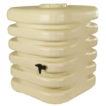 Récupérateur d'eau de pluie cubique 1000L Beige avec robinet et kit chéneau - BELLI