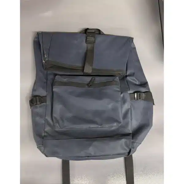 Sac à dos business multifonction roll-top en toile bleu-gris - Carrefour