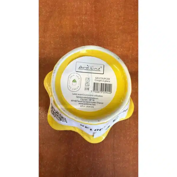 Coupe à glace en céramique jaune sur pied - Ard'time