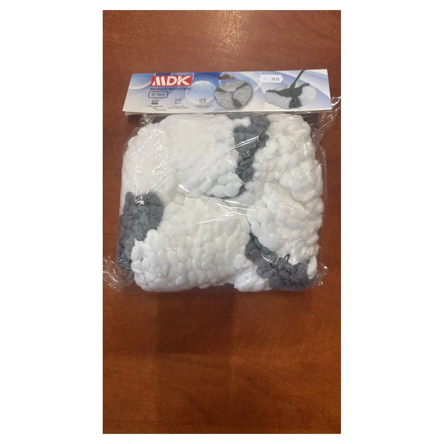 3700902209873 Recharge microfibre MDK pour balai serpillière rotatif - Ø 33 cm – Image 1