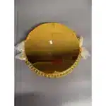 Plateau de service rond doré effet miroir Ø39 cm - bordure à perles - Carrefour