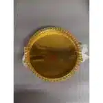 Plateau de service rond doré effet miroir Ø39 cm - bordure à perles - Carrefour – Image 2