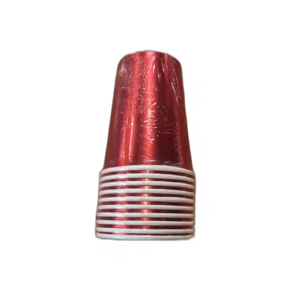 Lot de 10 gobelets en carton Mesa Bella 25 cl - Rouge brillant