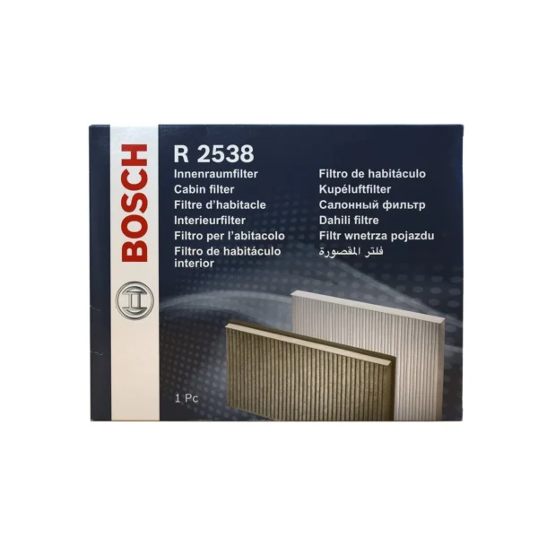 Filtre d'habitacle charbon actif R2538 anti-odeurs 263x195x38 mm - BOSCH