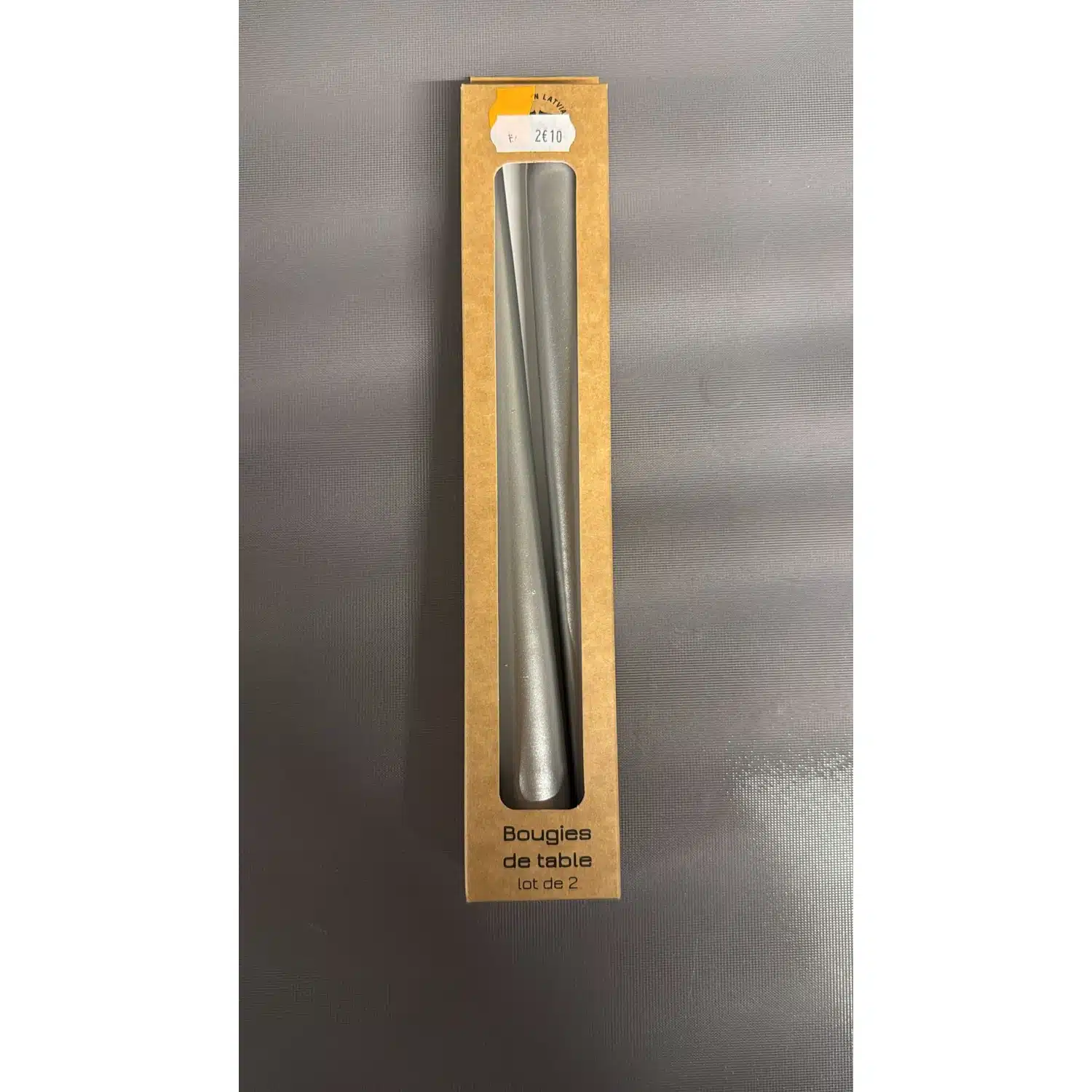4750746036998-r1 Lot de 2 bougies coniques argentées de table - Carrefour – Image 1