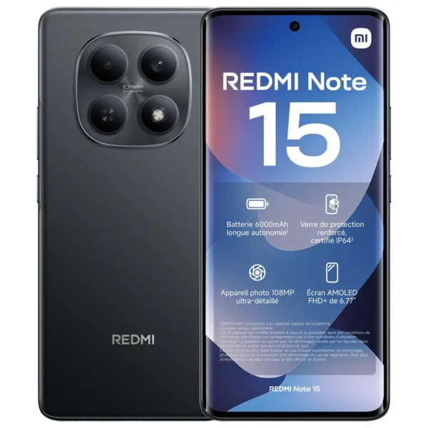 Smartphone Redmi Note 15 256 Go Noir – XIAOMI