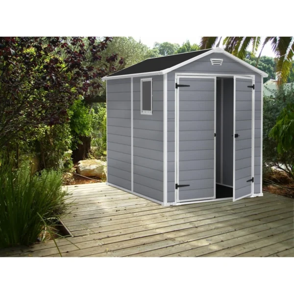 Abri de jardin Manor 6x8 résine gris 3.9 m² avec plancher - Keter