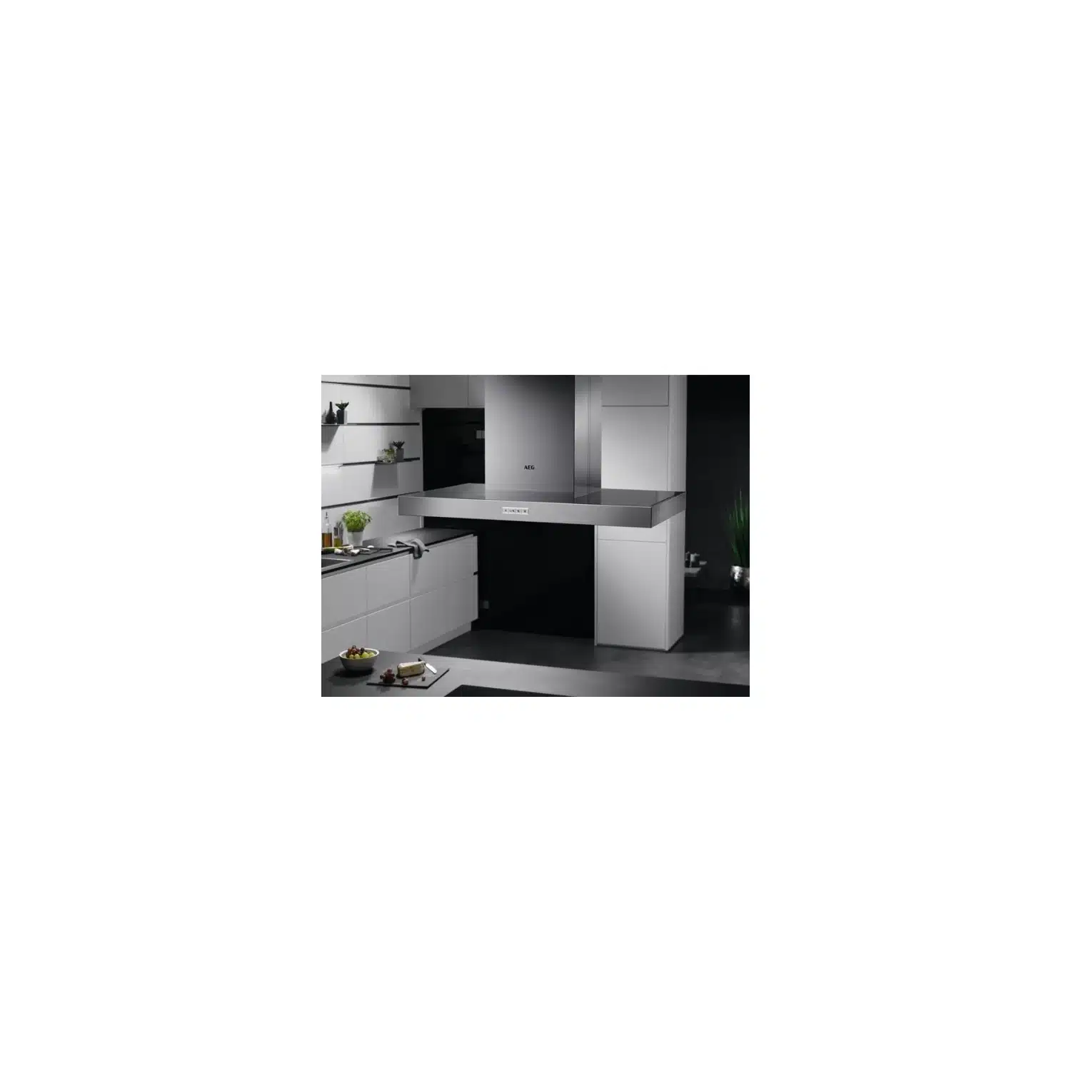 7332543602131 Hotte îlot décorative DIB4950M 90 cm Inox - AEG – Image 1