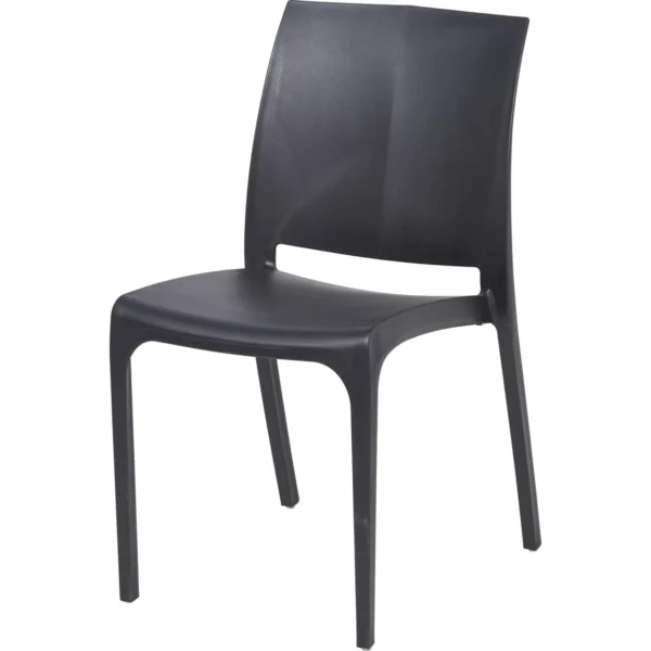 Chaise de jardin monobloc empilable Volga Graphite polypropylène/fibre de verre - BICA