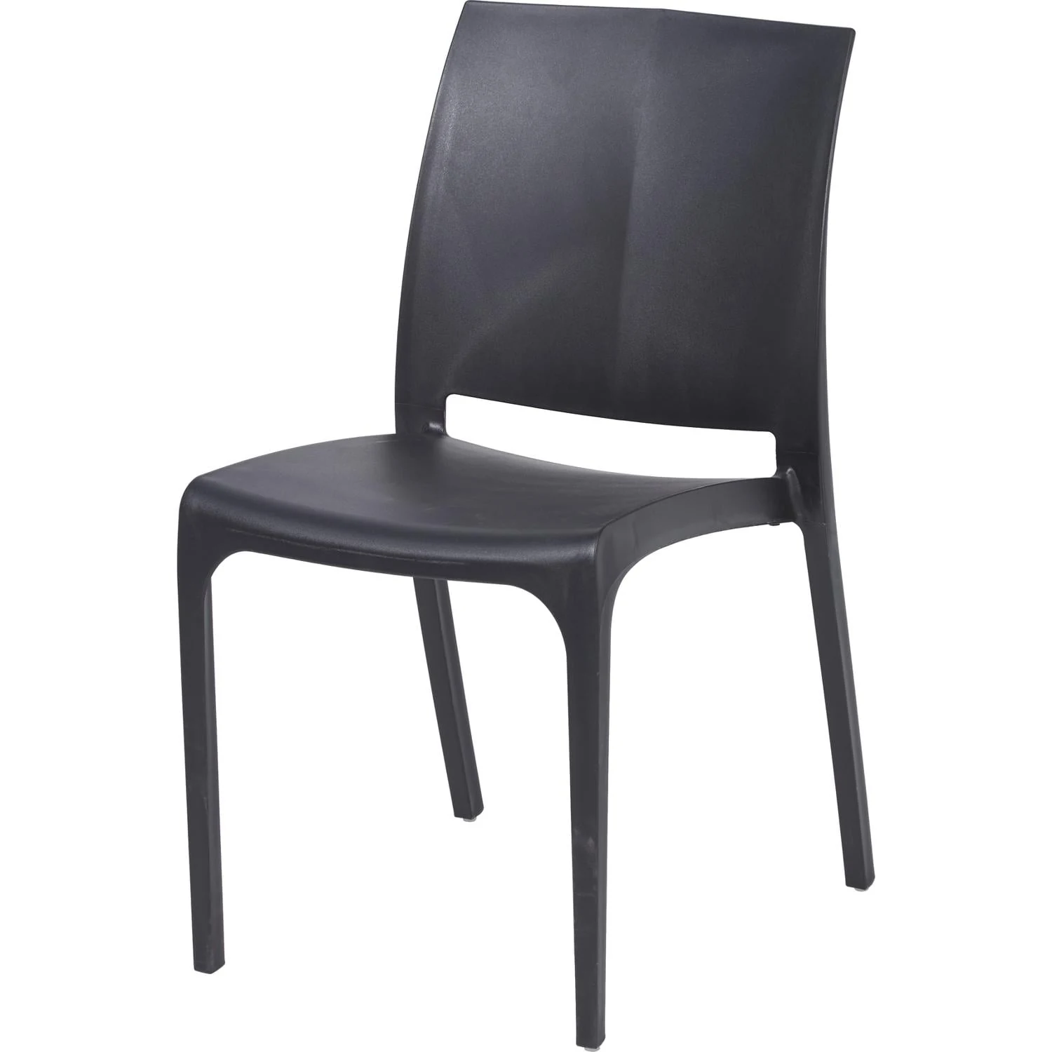 8003723403006 Chaise de jardin monobloc empilable Volga Graphite polypropylène/fibre de verre - BICA – Image 1