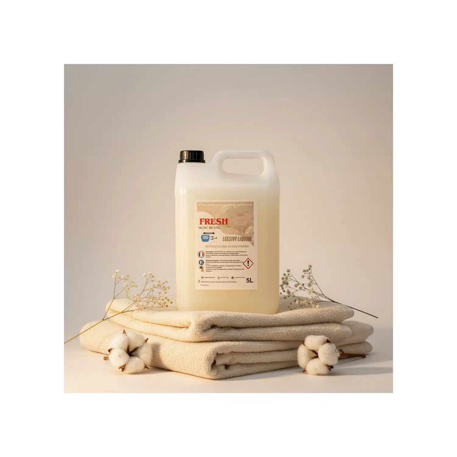 8090000555015 Lessive liquide ultra-concentrée Musc Blanc 5 L - 100 lavages – Fresh – Image 1