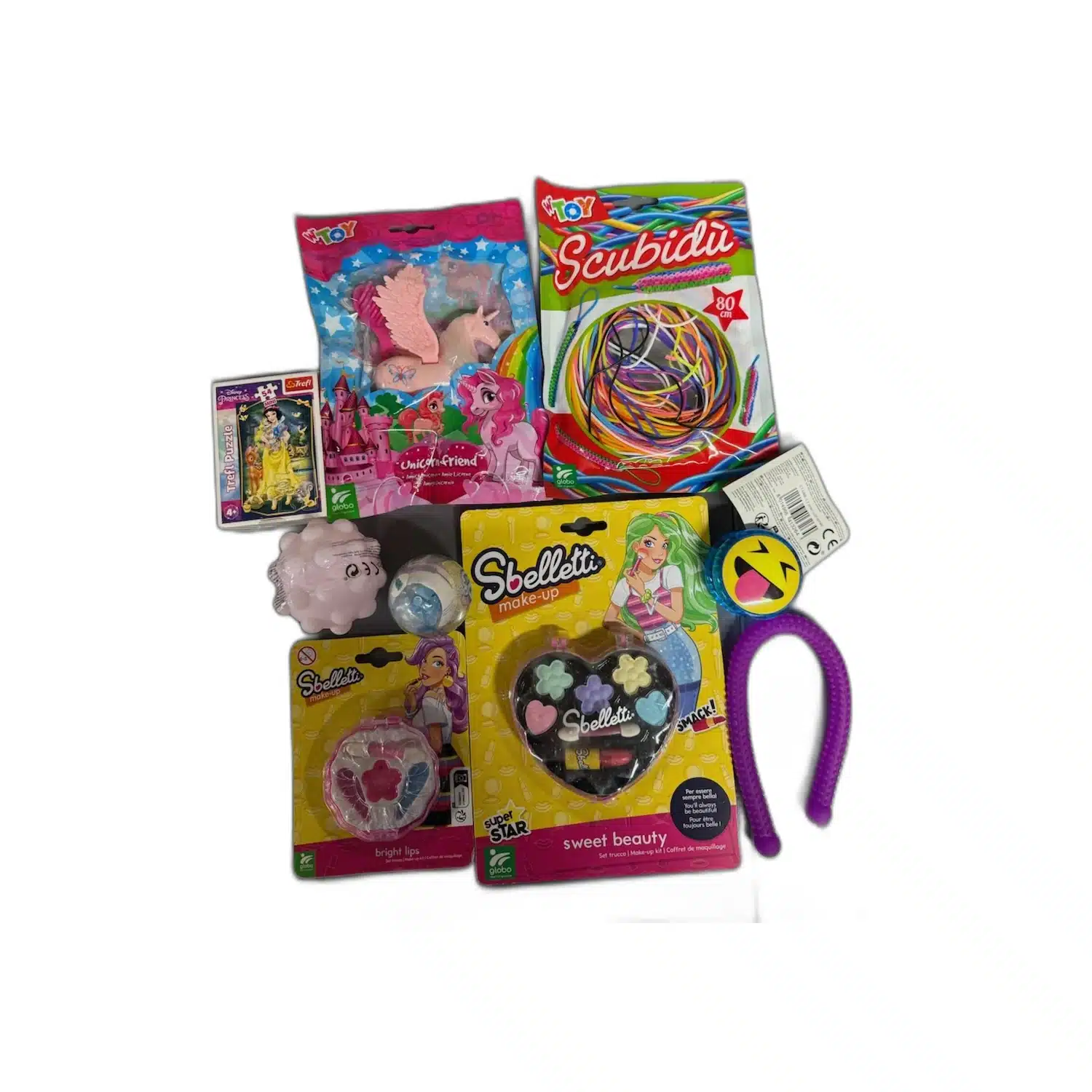 8090000777011 Lot de 9 jouets variés fille - licorne, maquillage et loisirs créatifs – Image 1