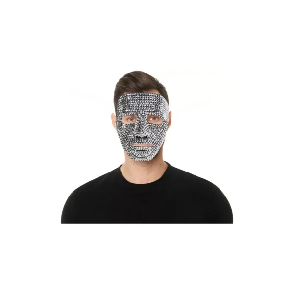 Masque de déguisement gemme argenté brillant en plastique - Partilandia