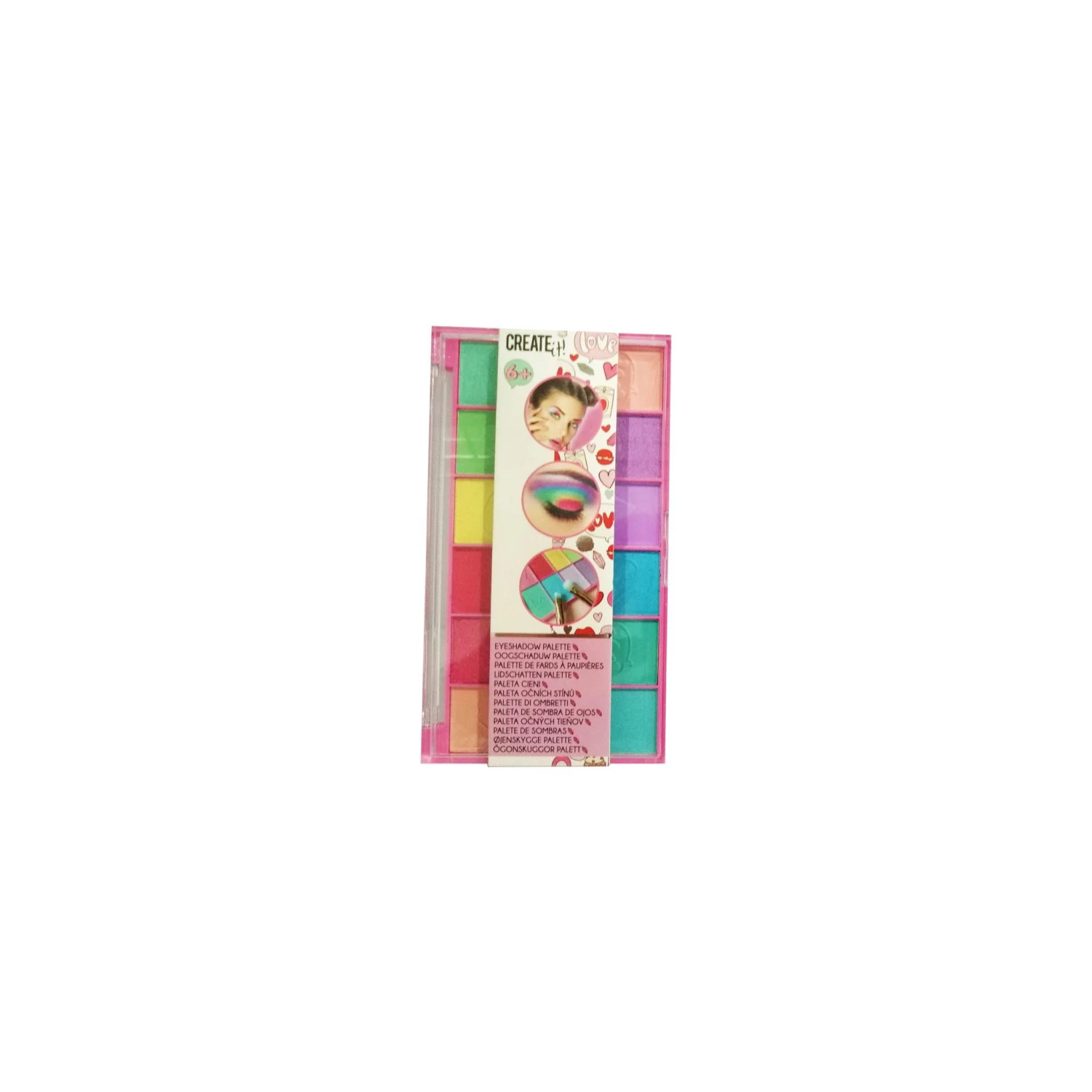 8719668023222 CREATE IT Palette de maquillage 12 fards à paupières roses pour enfant – Image 1