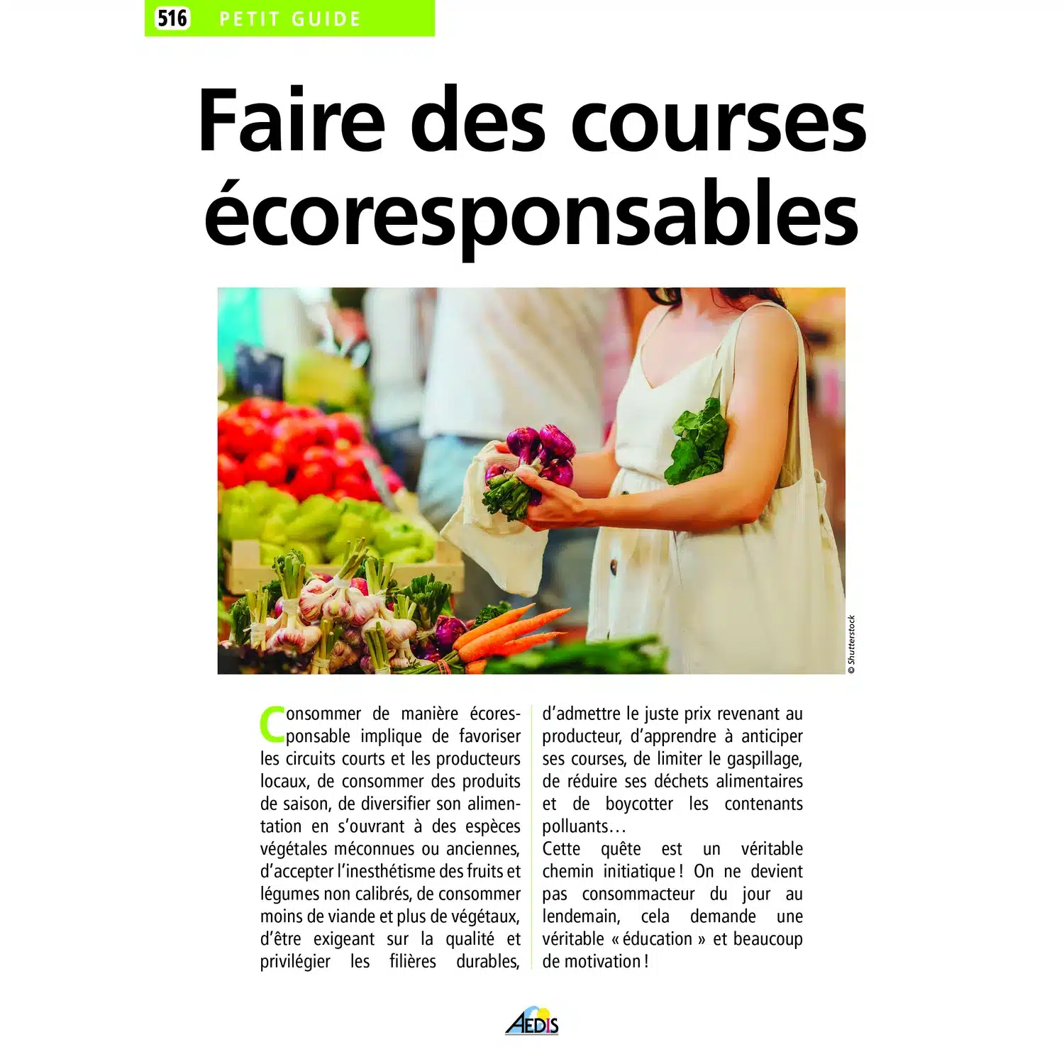 9782381480299 Faire ses courses écoresponsables - Petit guide pratique 8 pages - AEDIS EDITIONS – Image 1