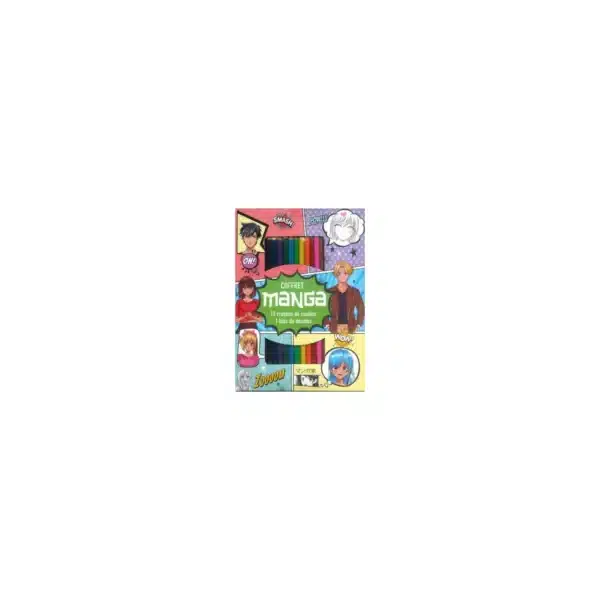Coffret de coloriage Manga avec 12 crayons de couleur – LLC