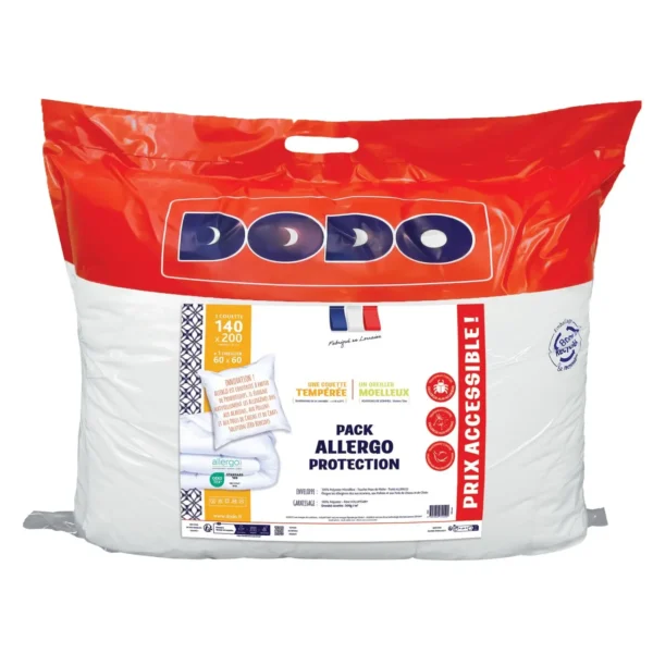 Ensemble Couette Tempérée 140x200 cm et Oreiller 60x60 cm Allergo Protection – DODO