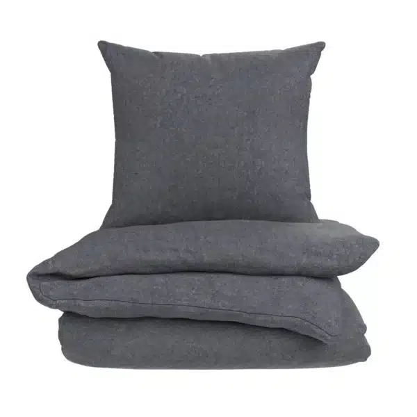 Parure de lit Gris Chiné 200x200 cm avec 2 Taies d'Oreiller 65x65 cm – TEX HOME