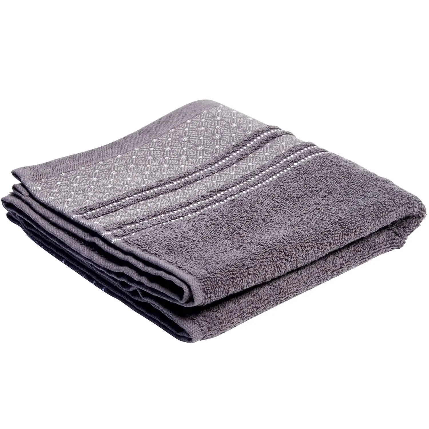 3616953505478 Serviette de toilette Coton Gris 50x90cm – TEX HOME – Image 1