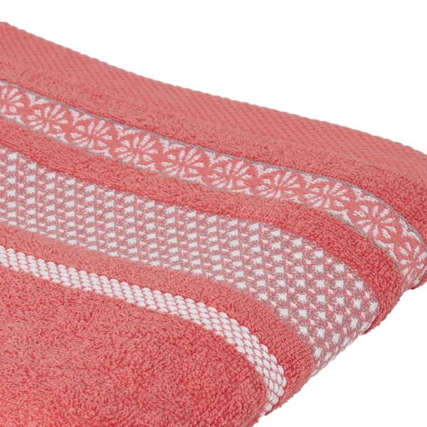 Serviette de toilette Gaia Coton 50x90cm Corail – TEX HOME