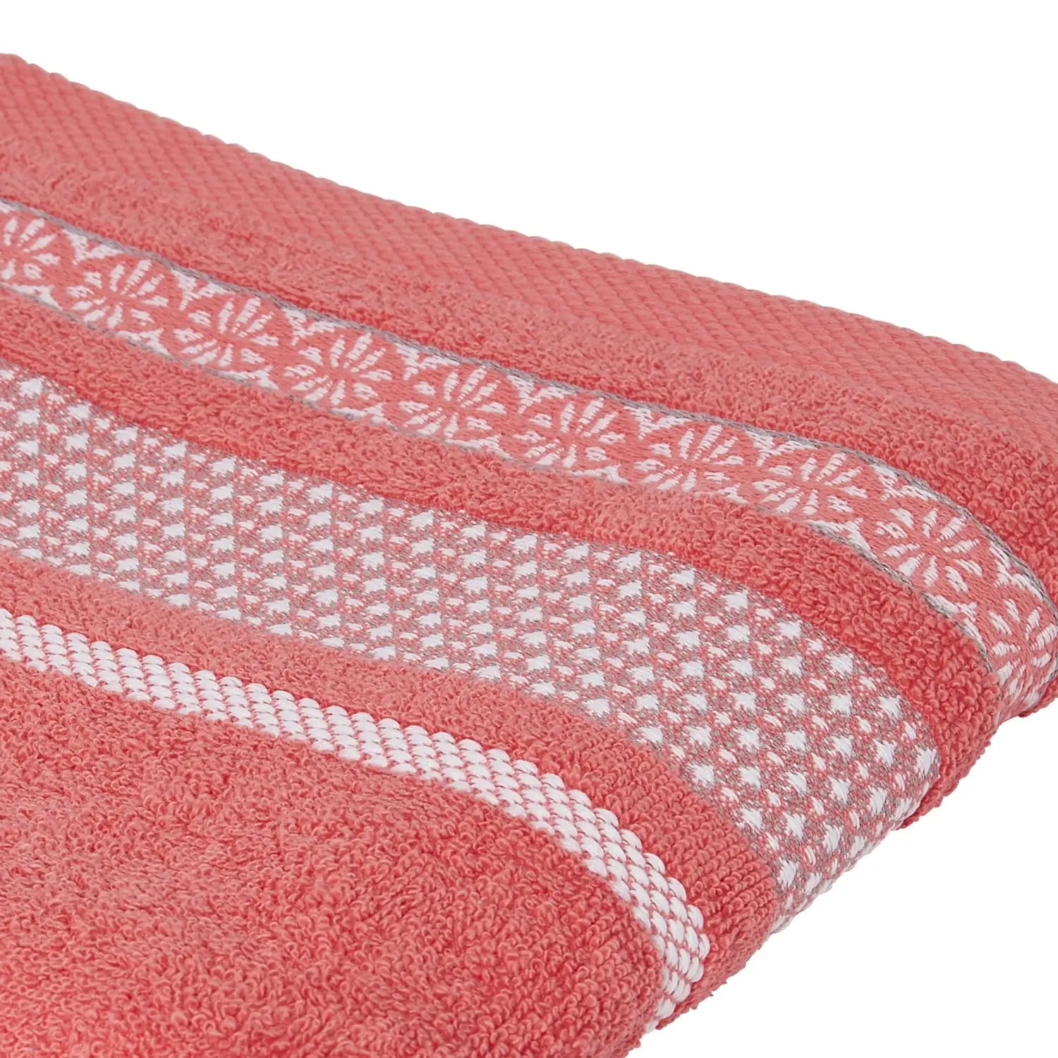 3616958746302 Serviette de toilette Gaia Coton 50x90cm Corail – TEX HOME – Image 1