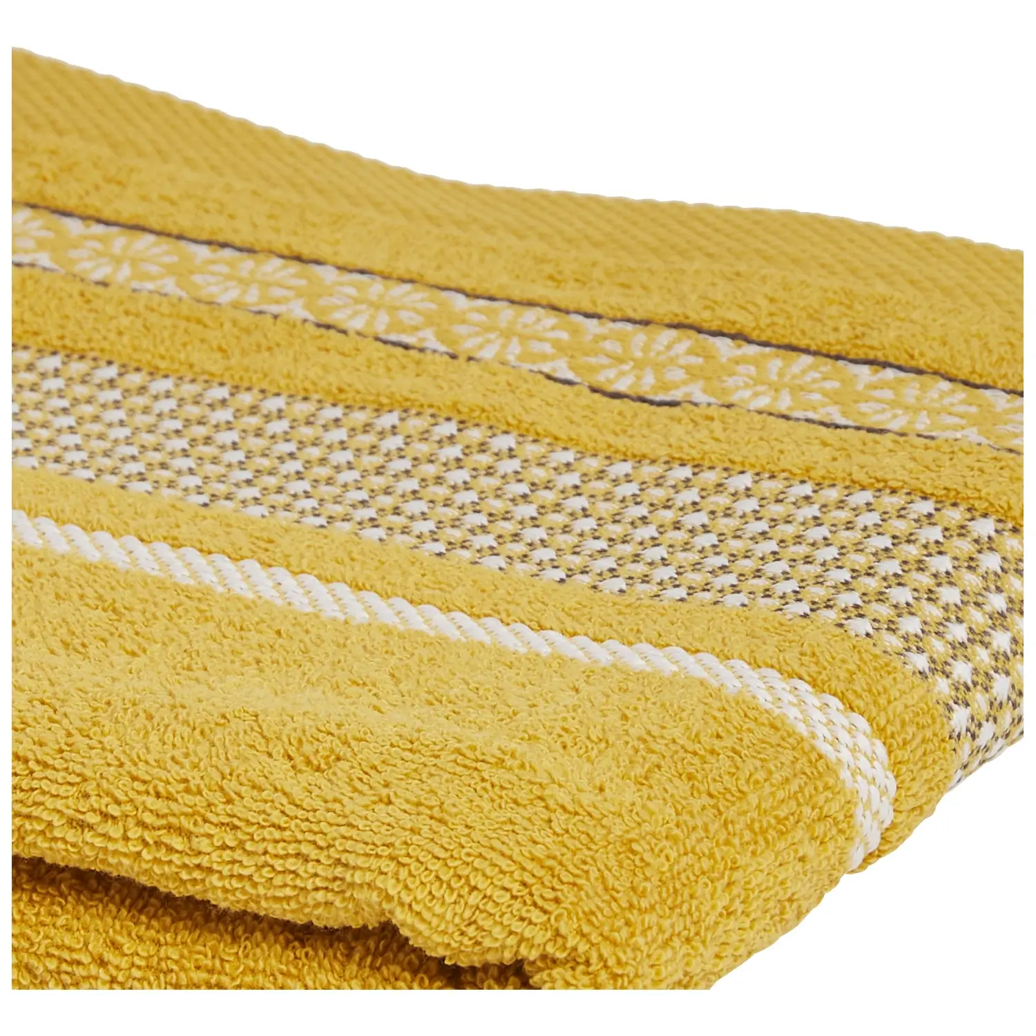 3616958746326 Serviette de Toilette Gaia Coton Jaune 50x90cm – TEX HOME – Image 1