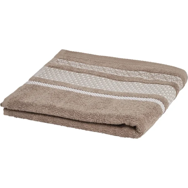 Serviette de toilette Gaia Taupe Coton 50x90cm – TEX HOME