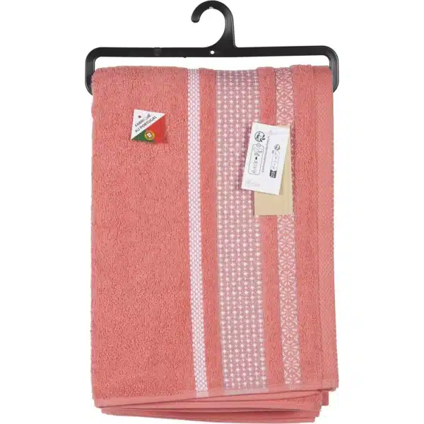 Drap de douche Gaia Corail Imprimé Coton 70x140cm – TEX HOME