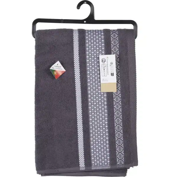 Drap de douche Gaia Gris Imprimé Coton 70x140 cm – TEX HOME