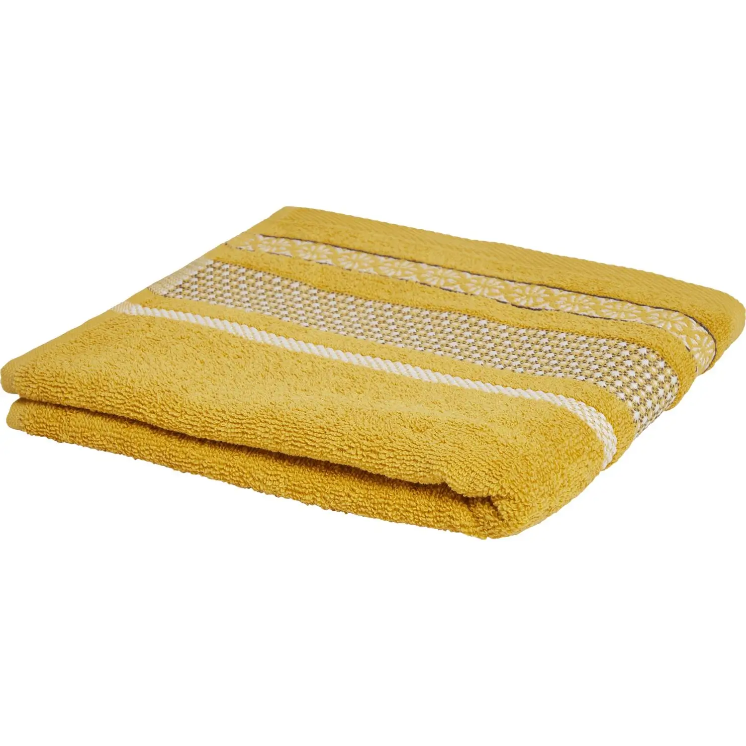 3616958746609 Drap de douche Gaia Jaune Coton 70x140cm – TEX HOME – Image 1