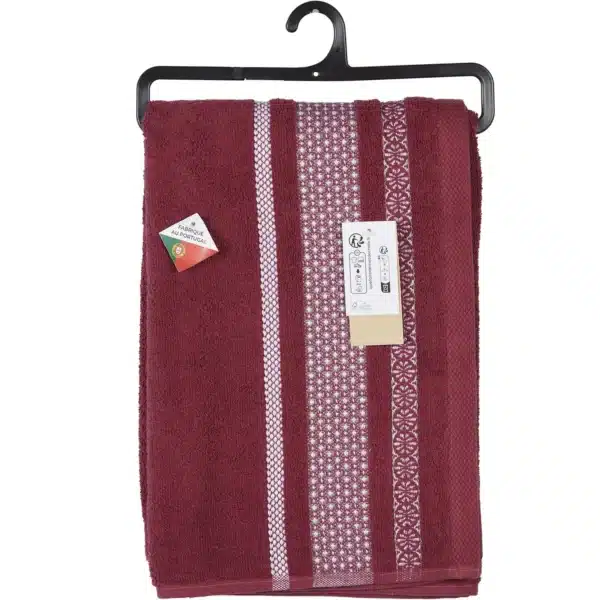 Drap de douche Gaia Prune Coton 70x140cm – TEX HOME